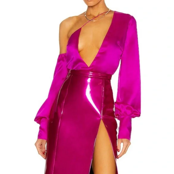 Laquan Smith Deep V Blouse - Picture 1 of 4